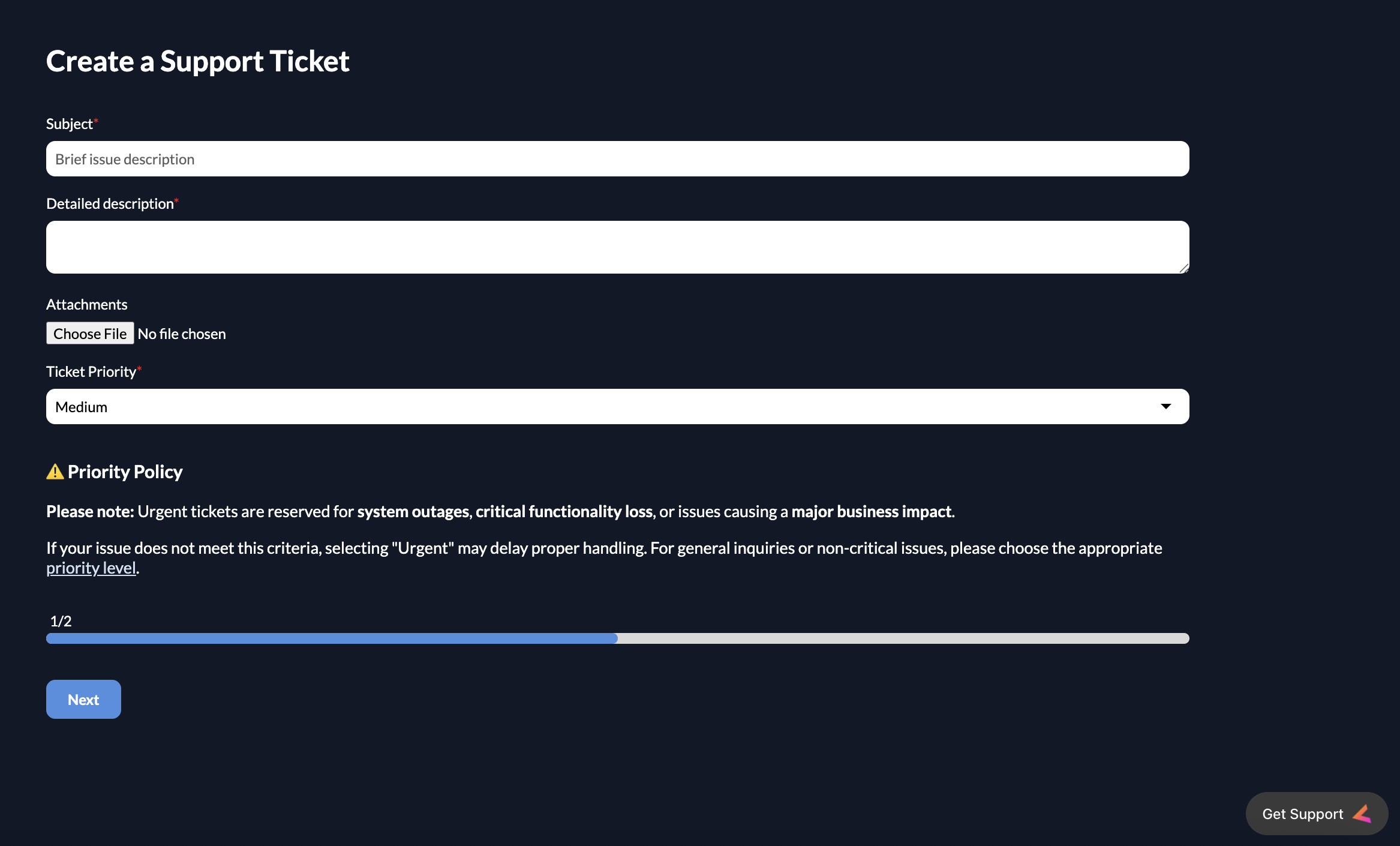 Customer Portal Support